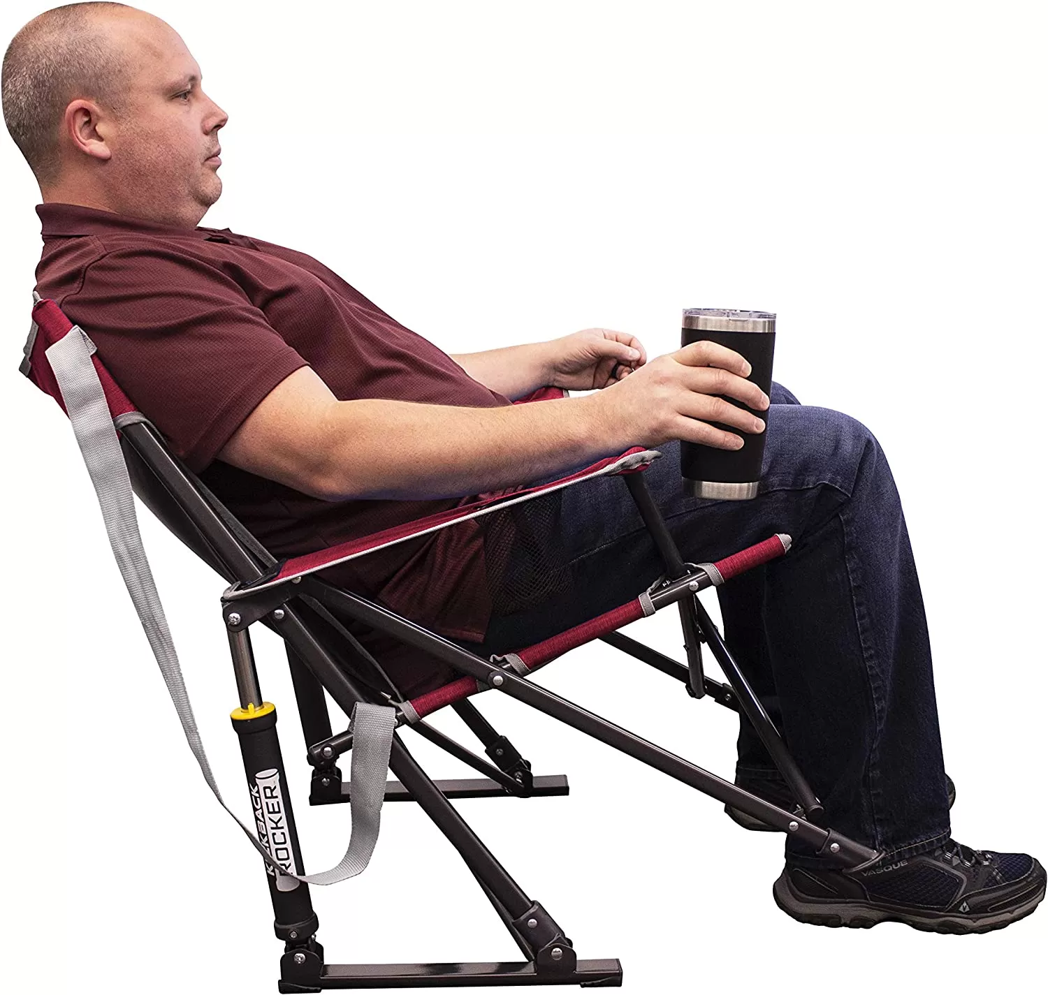 Outdoor Freestyle Rocker Portable Rocking Chair & Outdoor Camping Chair, ergonomic Nylon, Indigo Blue