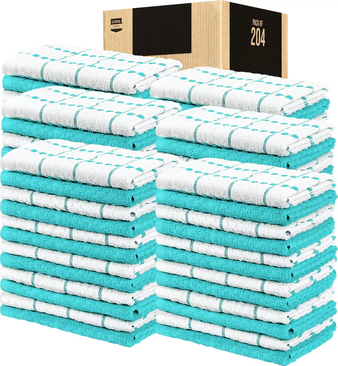 Kitchen Towels 12 Pack, 15 x 25 Inches, 100% Ring Spun Cotton Super Soft and Absorbent Linen Dish Towels, Tea Towels and Bar Towels Set (Black)