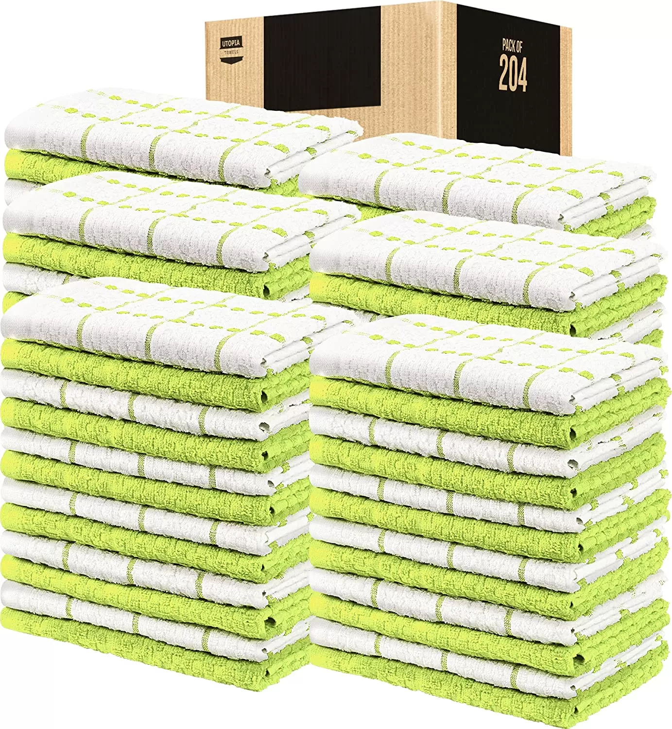 Kitchen Towels 12 Pack, 15 x 25 Inches, 100% Ring Spun Cotton Super Soft and Absorbent Linen Dish Towels, Tea Towels and Bar Towels Set (Black)