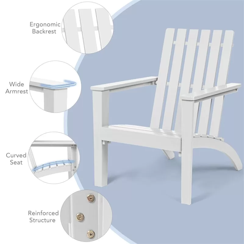 Outdoor Patio Acacia Wood Adirondack Lounge Chair