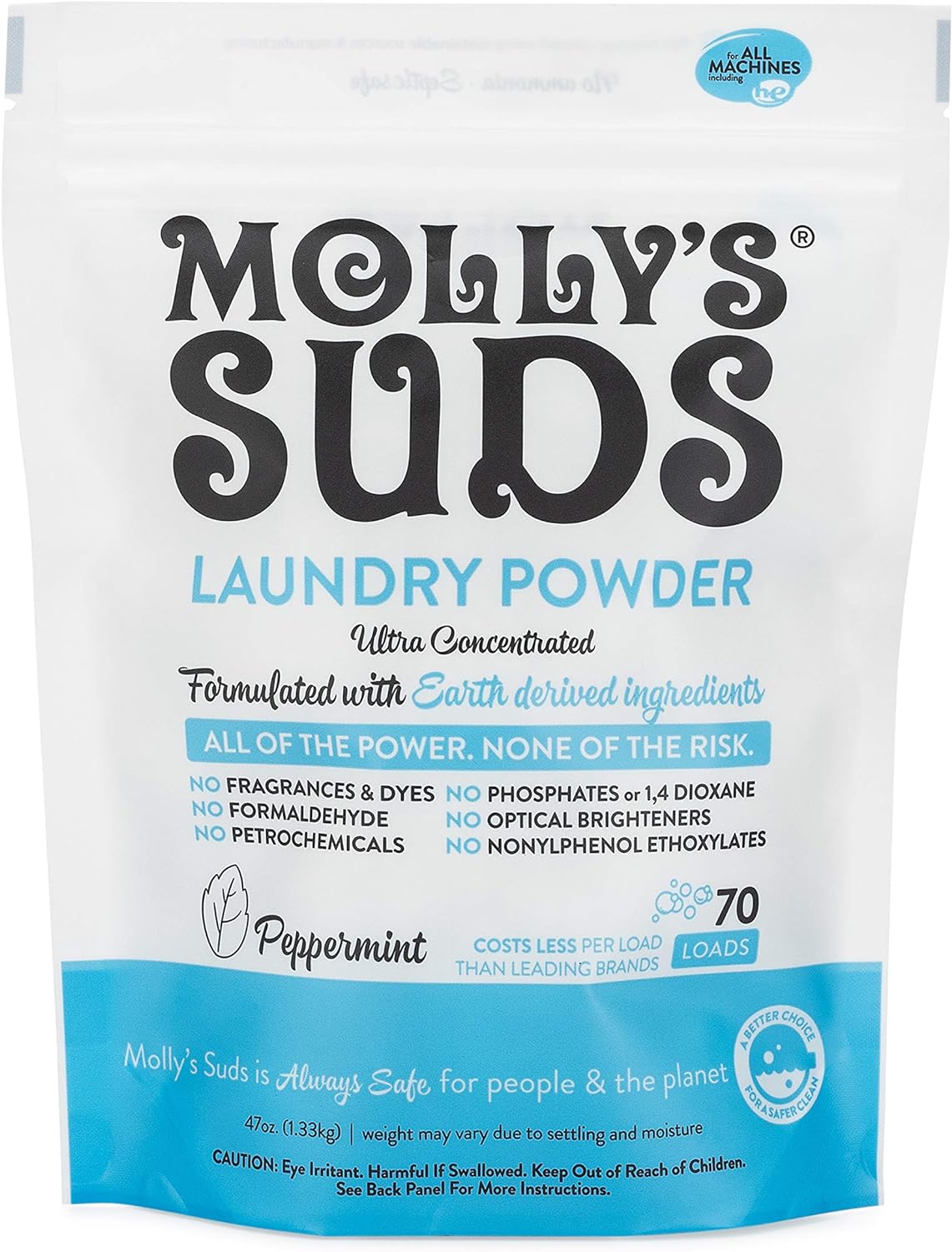 Molly's Suds Original Laundry Detergent Powder | Natural Laundry Detergent Powder for Sensitive Skin | Earth-Derived Ingredients, Stain Fighting | 120 Loads (Citrus Grove)