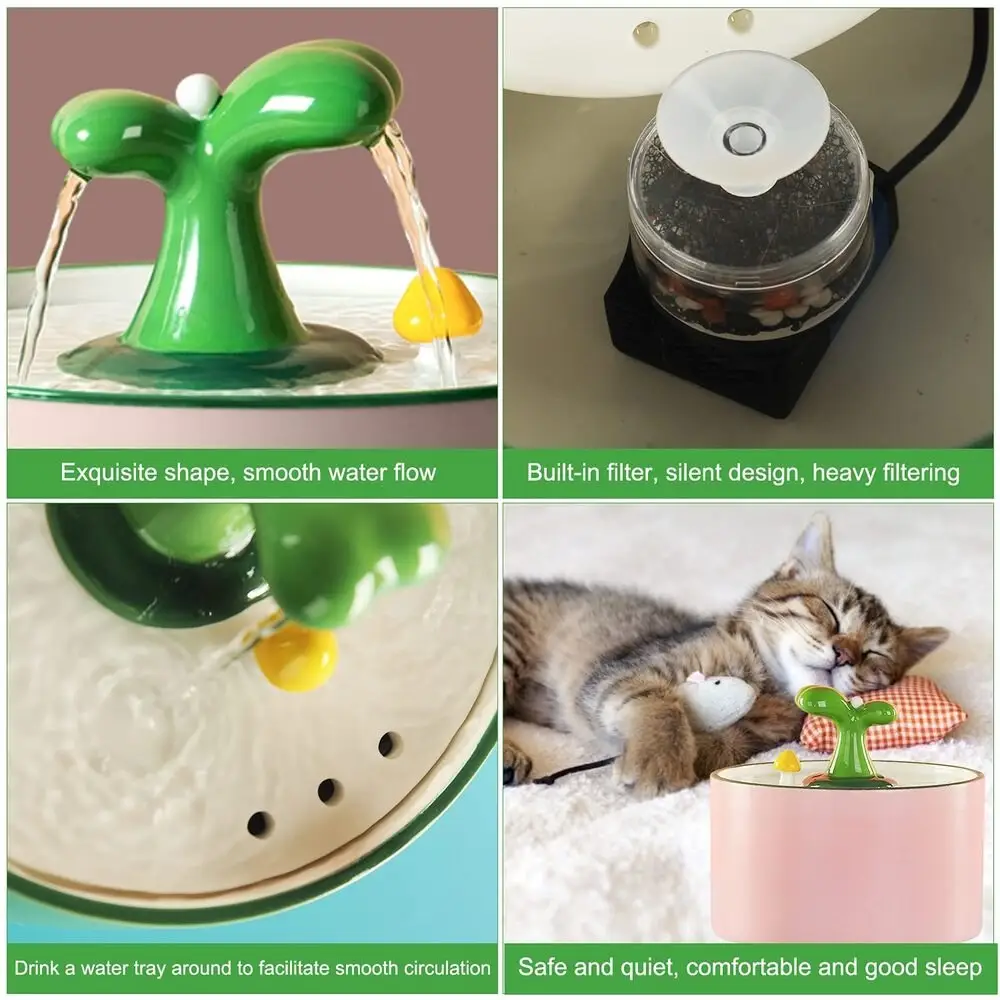 1.5L Electric Ceramic Pet Water Fountain Dispenser