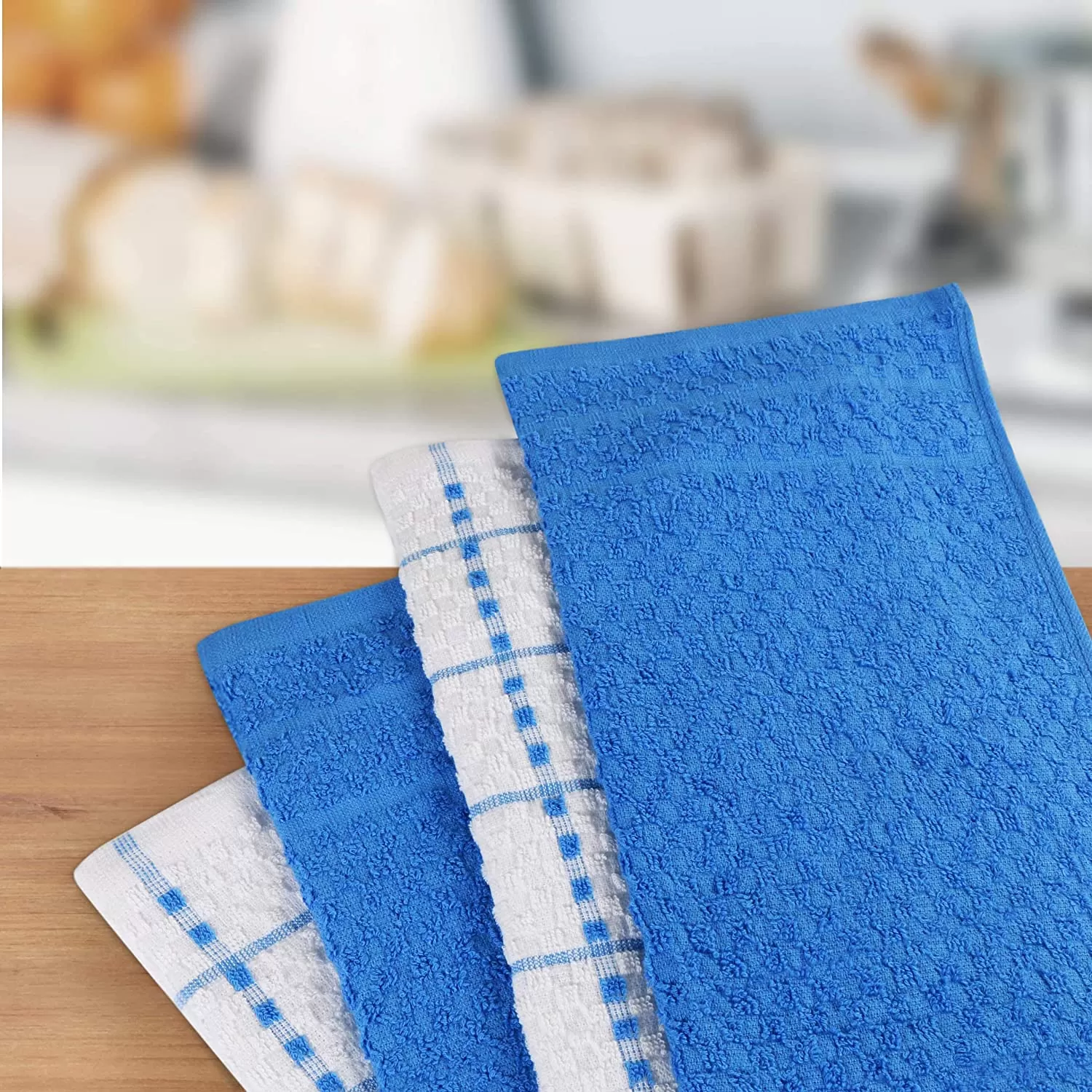 Kitchen Towels 12 Pack, 15 x 25 Inches, 100% Ring Spun Cotton Super Soft and Absorbent Linen Dish Towels, Tea Towels and Bar Towels Set (Black)