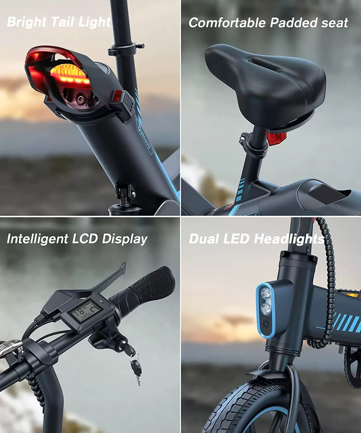 Sailnovo Electric Bike, Electric Bicycle with 18.5mph Electric Bikes for Adults Teens E Bike with Pedals, 14