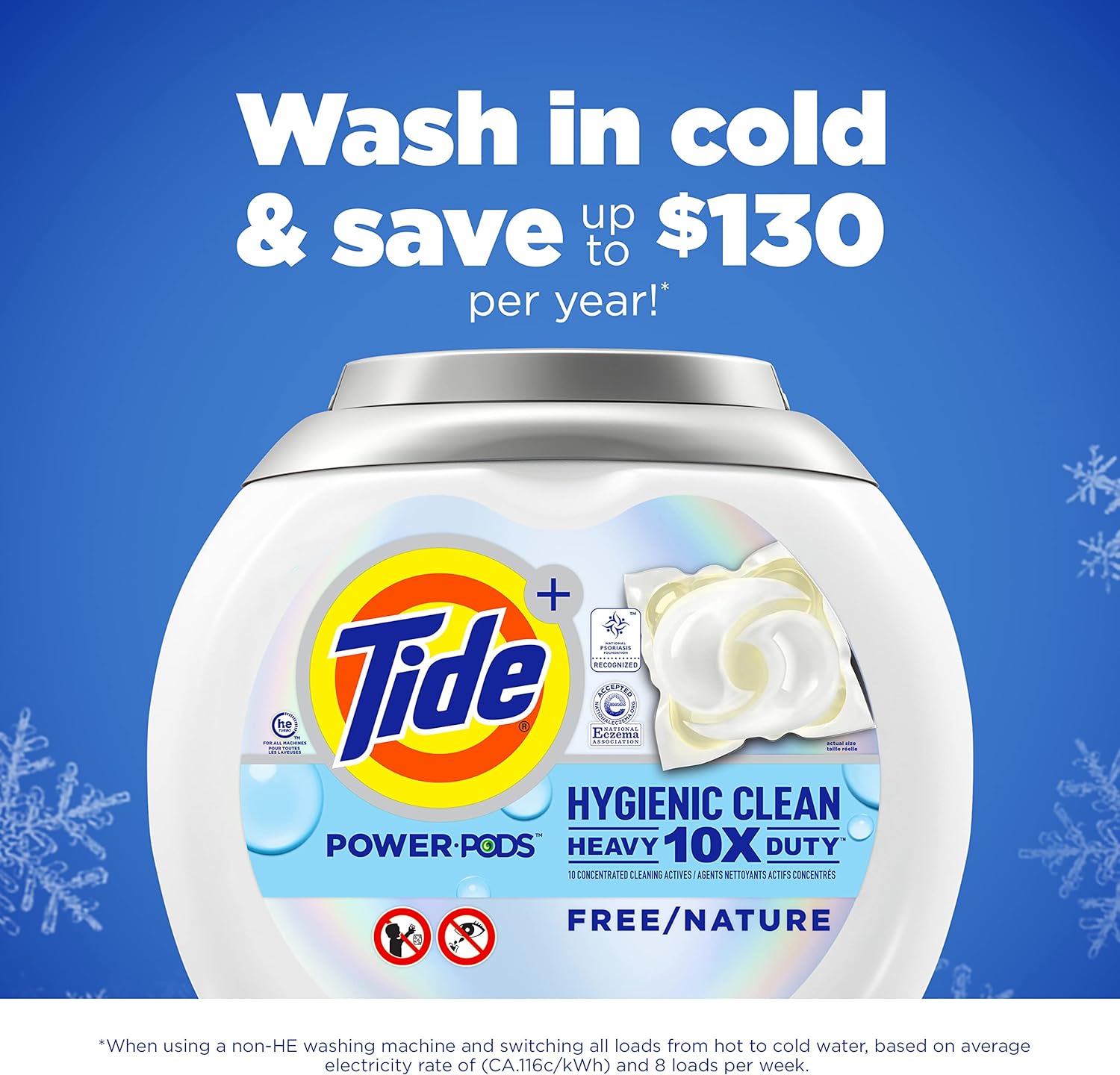 Tide Hygienic Clean Heavy 10x Duty Power PODS Laundry Detergent Pacs, Spring Meadow, 63 count, For Visible and Invisible Dirt