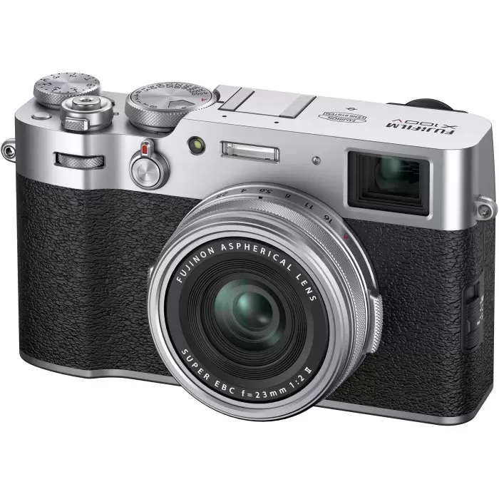 FUJIFILM X100V Digital Camera | Silver with 32GB Memory Card, Cleaning Kit, Flexible Tripod & Camera Bag Bundle