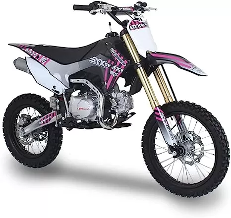 SYX MOTO Whip 125cc Kick Start Dirt Bike 4-Stroke Gas Powered Off Road Pit Bike(Pink)
