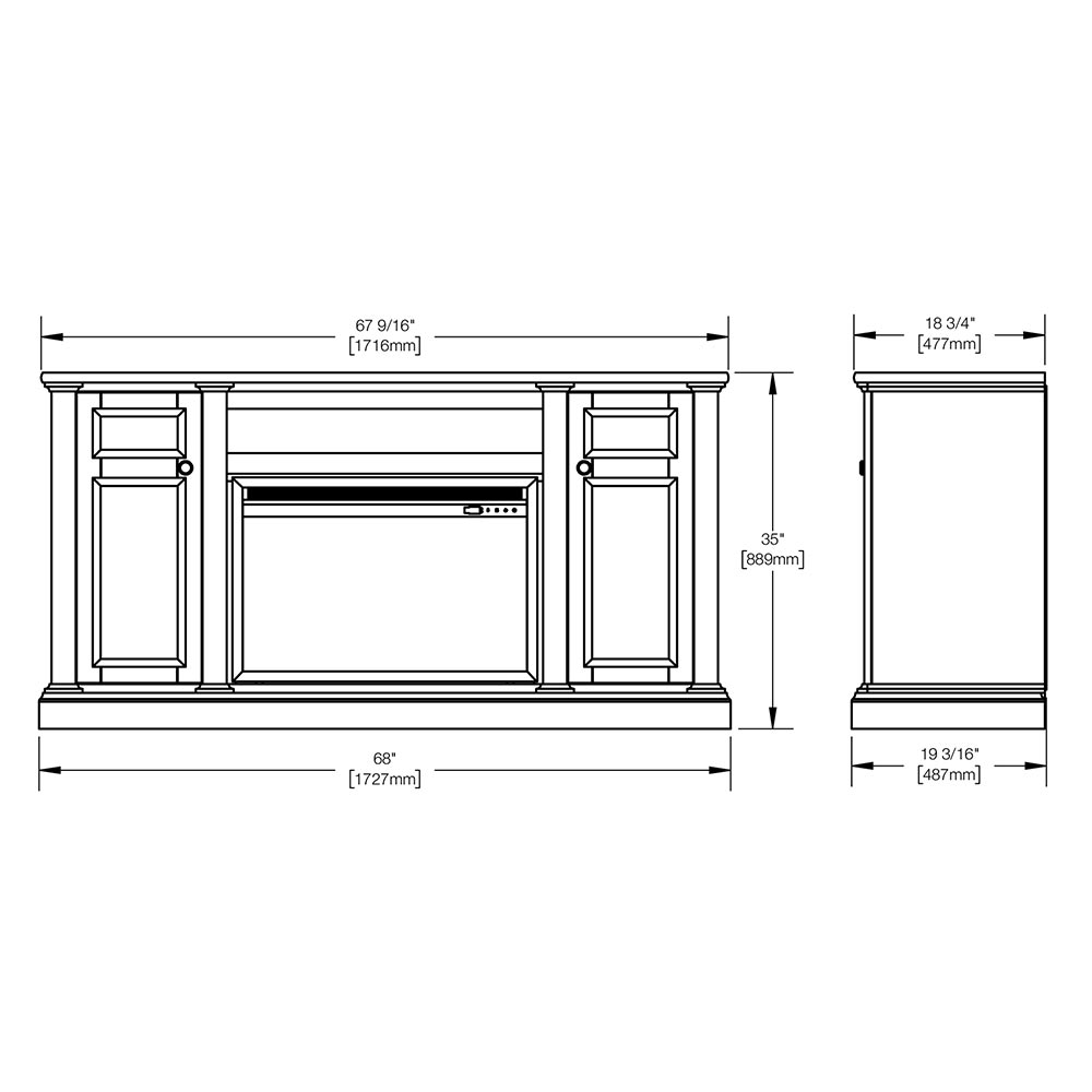 Charlotte Electric Fireplace TV Stand in Antique White