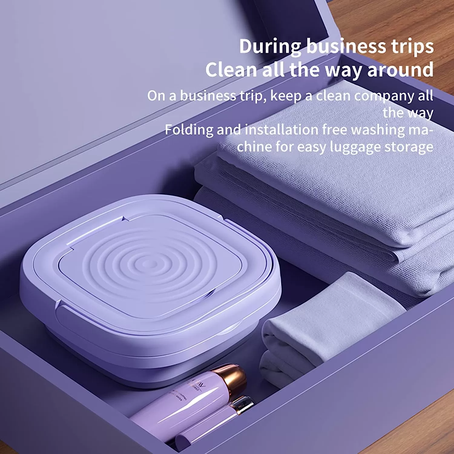 Portable Washing Machine, High Capacity Mini Washer with 3 Modes Deep Cleaning Half Automatic Washt, Foldable Washing Machine with Soft Spin Dry for Socks, Baby Clothes, Towels, Delicate Items (Purple)
