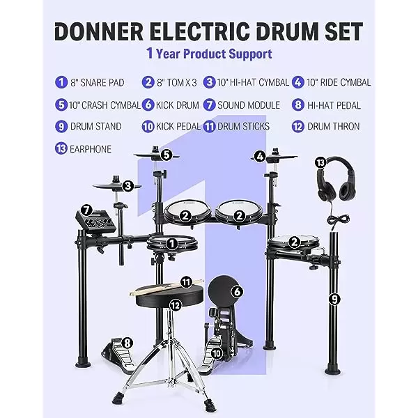 🔥Hot Sale Now🔥 DED-200 Electric Drum Sets