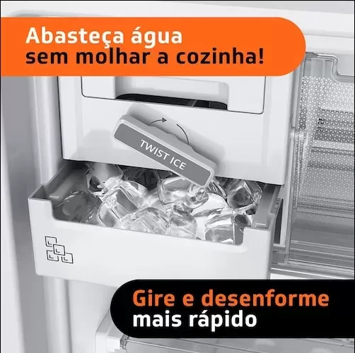 Brastemp BRE57AK Frost Free Refrigerator with Turbo Ice Inverse - 443L