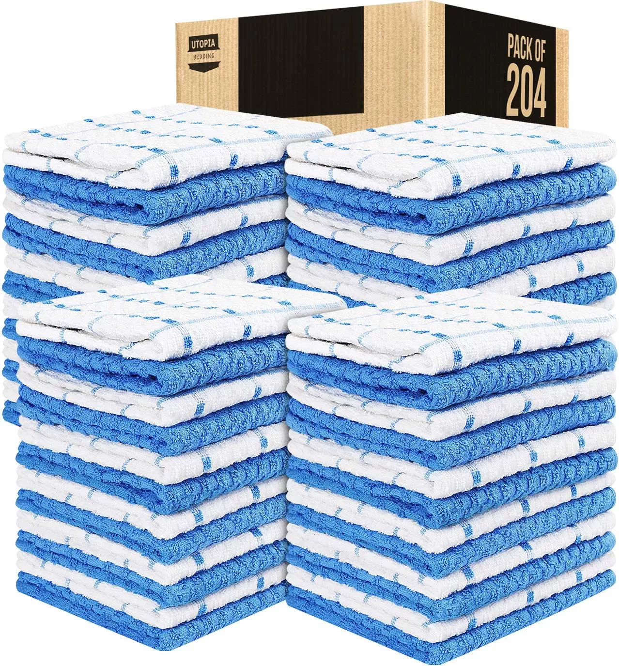 Kitchen Towels 12 Pack, 15 x 25 Inches, 100% Ring Spun Cotton Super Soft and Absorbent Linen Dish Towels, Tea Towels and Bar Towels Set (Black)