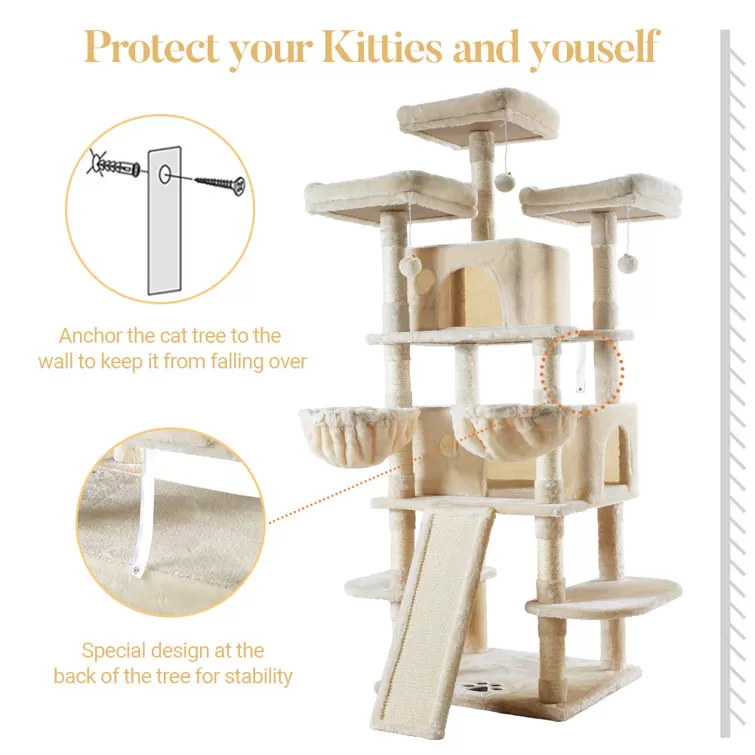 Lima Pet Heavy Duty 68 Inch Multi-Level Cat Tree