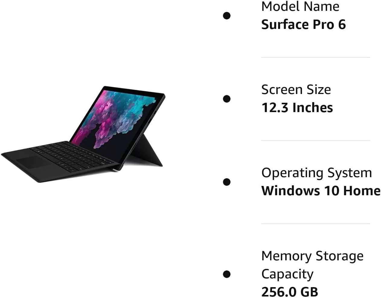 Surface Pro 6 (Intel Core i5, 8GB RAM, 256GB) - Newest Version (Renewed)