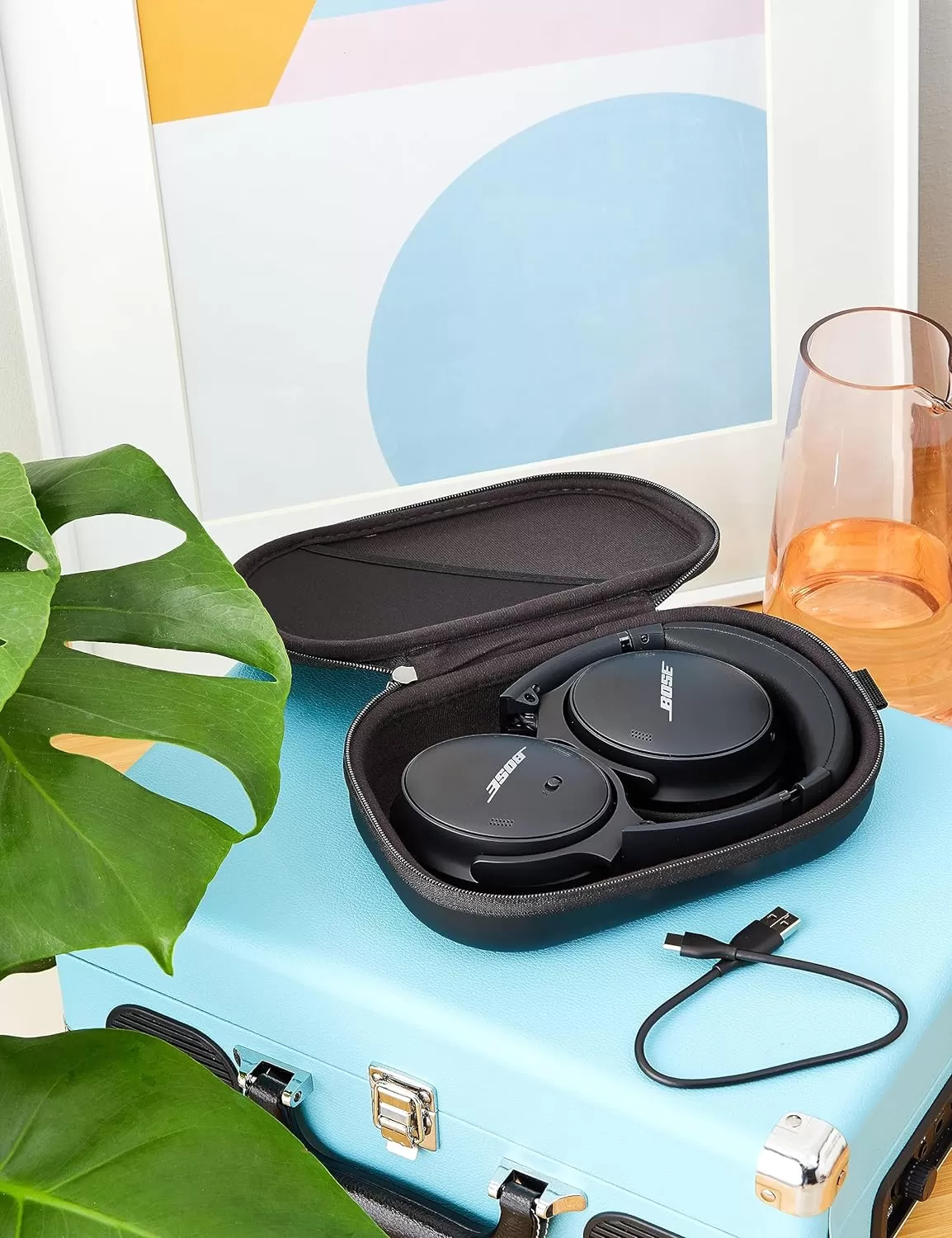 Bose QuietComfort 45 Wireless Bluetooth Noise Cancelling Headphones, Over-Ear Headphones with Microphone, Personalized Noise Cancellation and Sound, Triple Black
