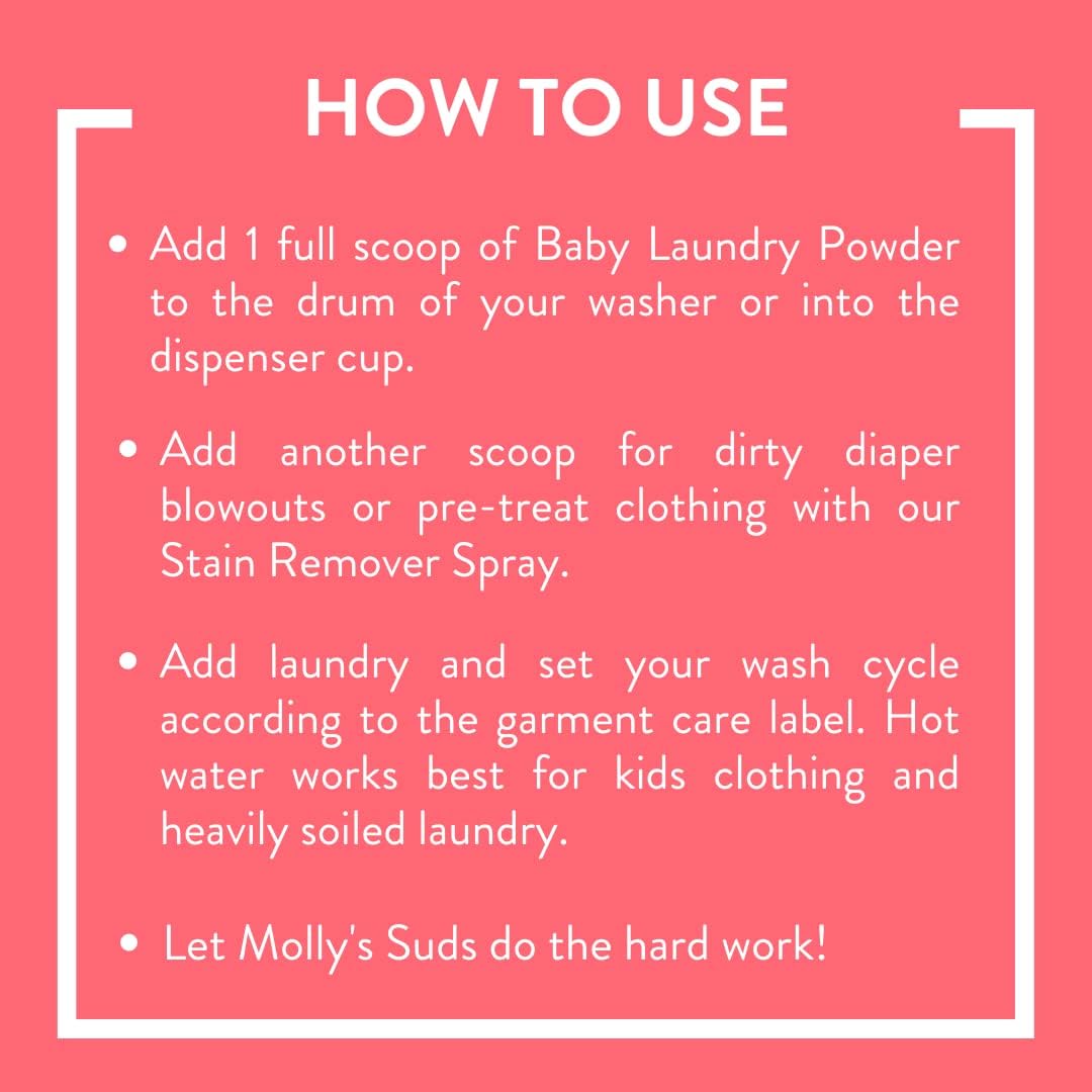 Molly's Suds Original Laundry Detergent Powder | Natural Laundry Detergent Powder for Sensitive Skin | Earth-Derived Ingredients, Stain Fighting | 120 Loads (Citrus Grove)