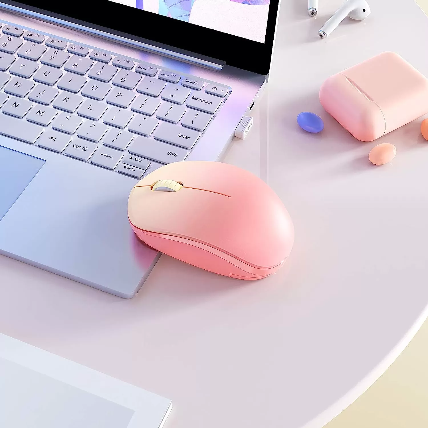seenda Wireless Mouse, 2.4G Noiseless Mouse with USB Receiver - Portable Computer Mice for PC, Tablet, Laptop with Windows System - Mint Green