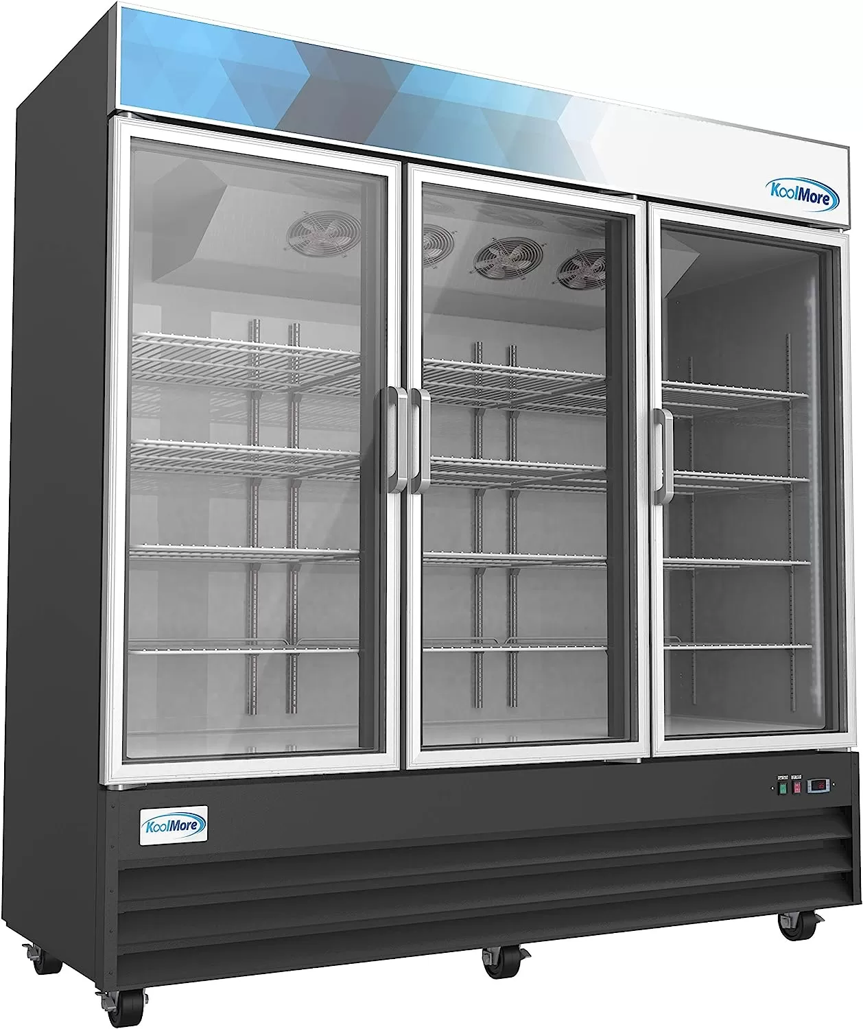 KoolMore Commercial One Glass Door Display Upright Beverage Refrigerator Cooler Merchandiser - 12 Cu. Ft [Black] (MDR-1GD-12C)