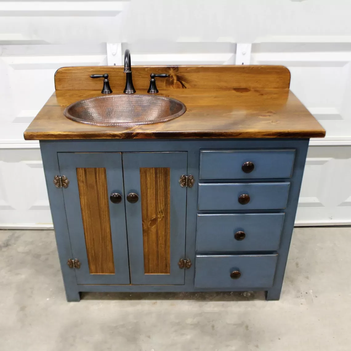 Rustic Farmhouse Vanity - Copper Sink - 42