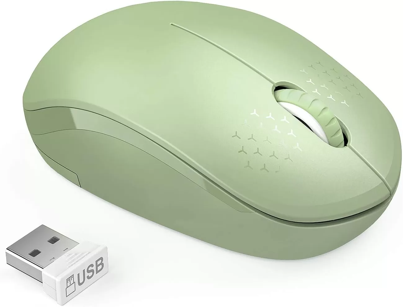 seenda Wireless Mouse, 2.4G Noiseless Mouse with USB Receiver - Portable Computer Mice for PC, Tablet, Laptop with Windows System - Mint Green