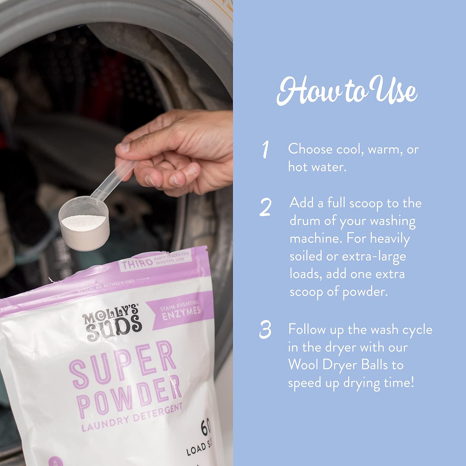 Molly's Suds Original Laundry Detergent Powder | Natural Laundry Detergent Powder for Sensitive Skin | Earth-Derived Ingredients, Stain Fighting | 120 Loads (Citrus Grove)