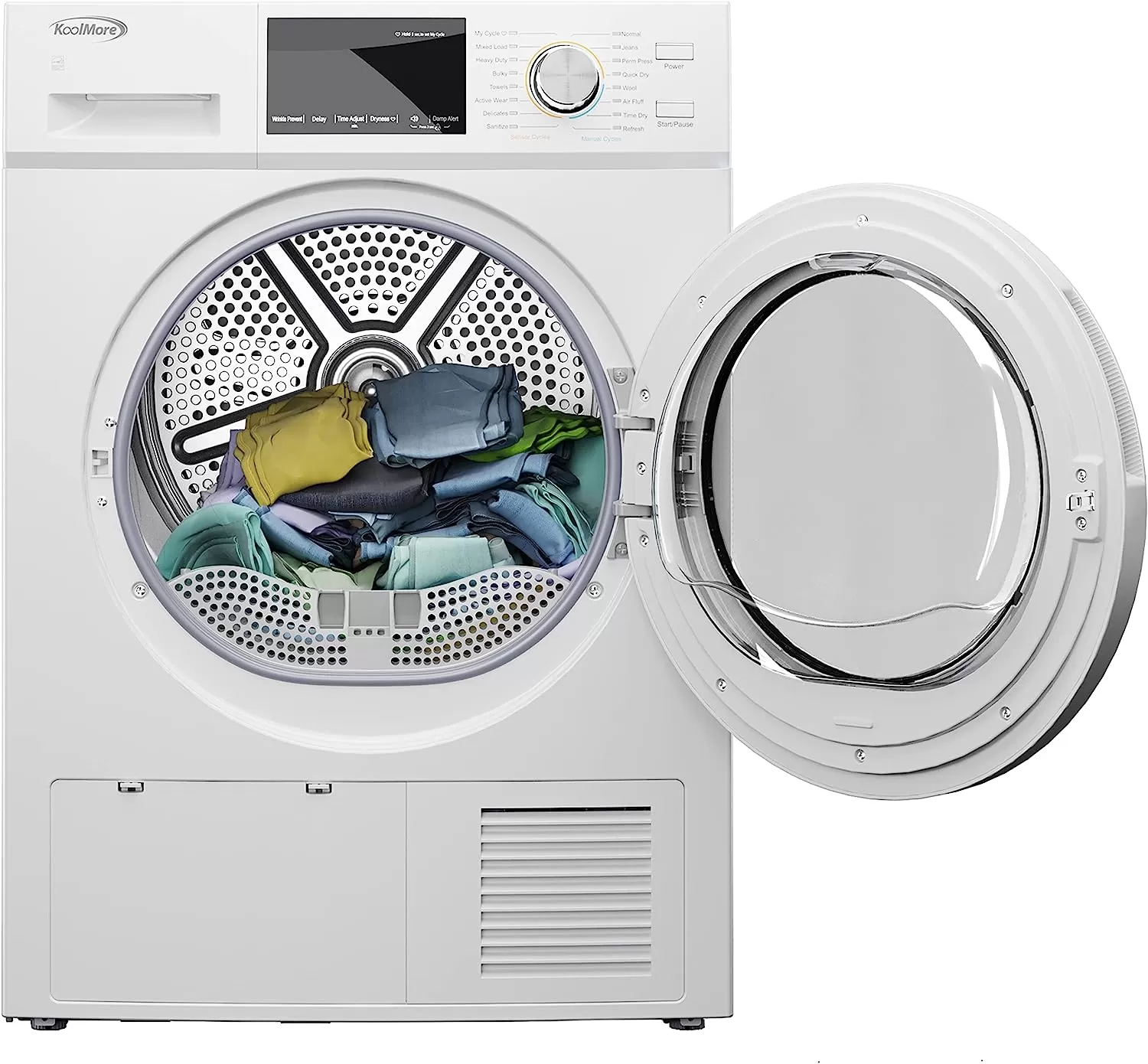 KoolMore FLW-3CWH Front Load Machine, 2.7 Cu. Ft, Space Saving Unit with 20-Minute Quick, 12 Washing Cycles, Quiet Inverter Motor [120V],