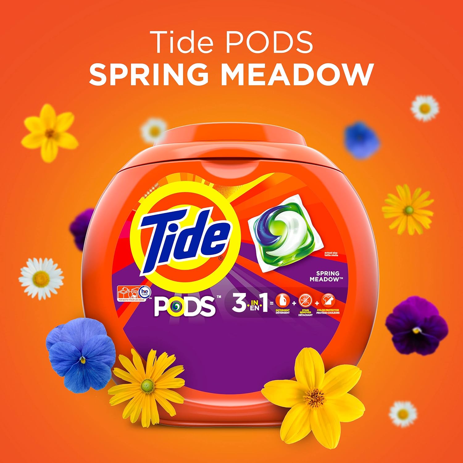 Tide PODS Laundry Detergent Soap Pods, Spring Meadow, 81 count