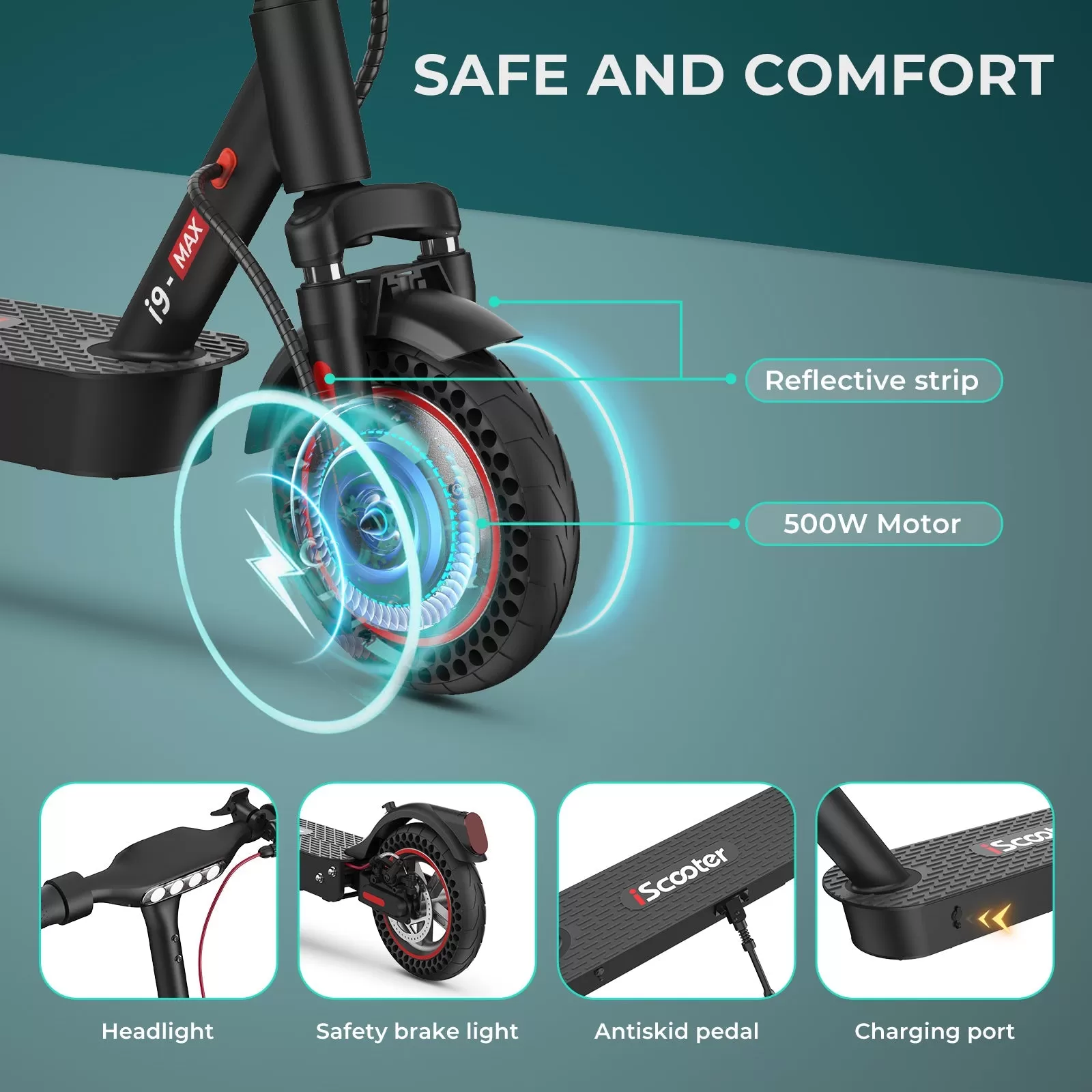 Exclusive i9 Max Motorized Foldable Electric Scooter For Adults