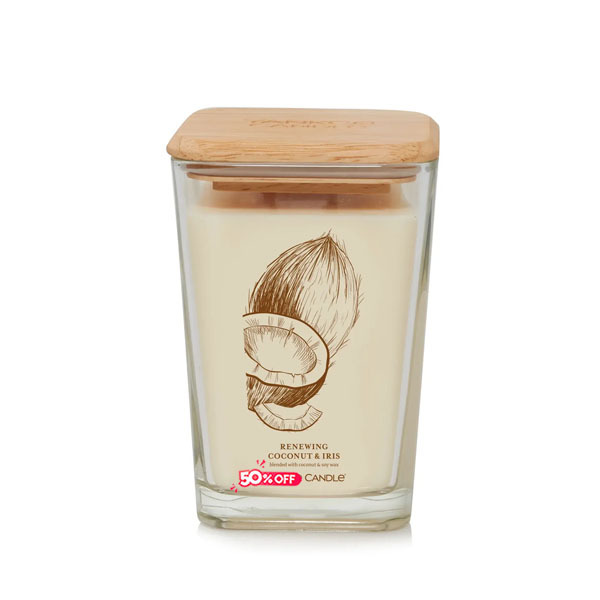 Renewing Coconut & Iris Large Square Candle