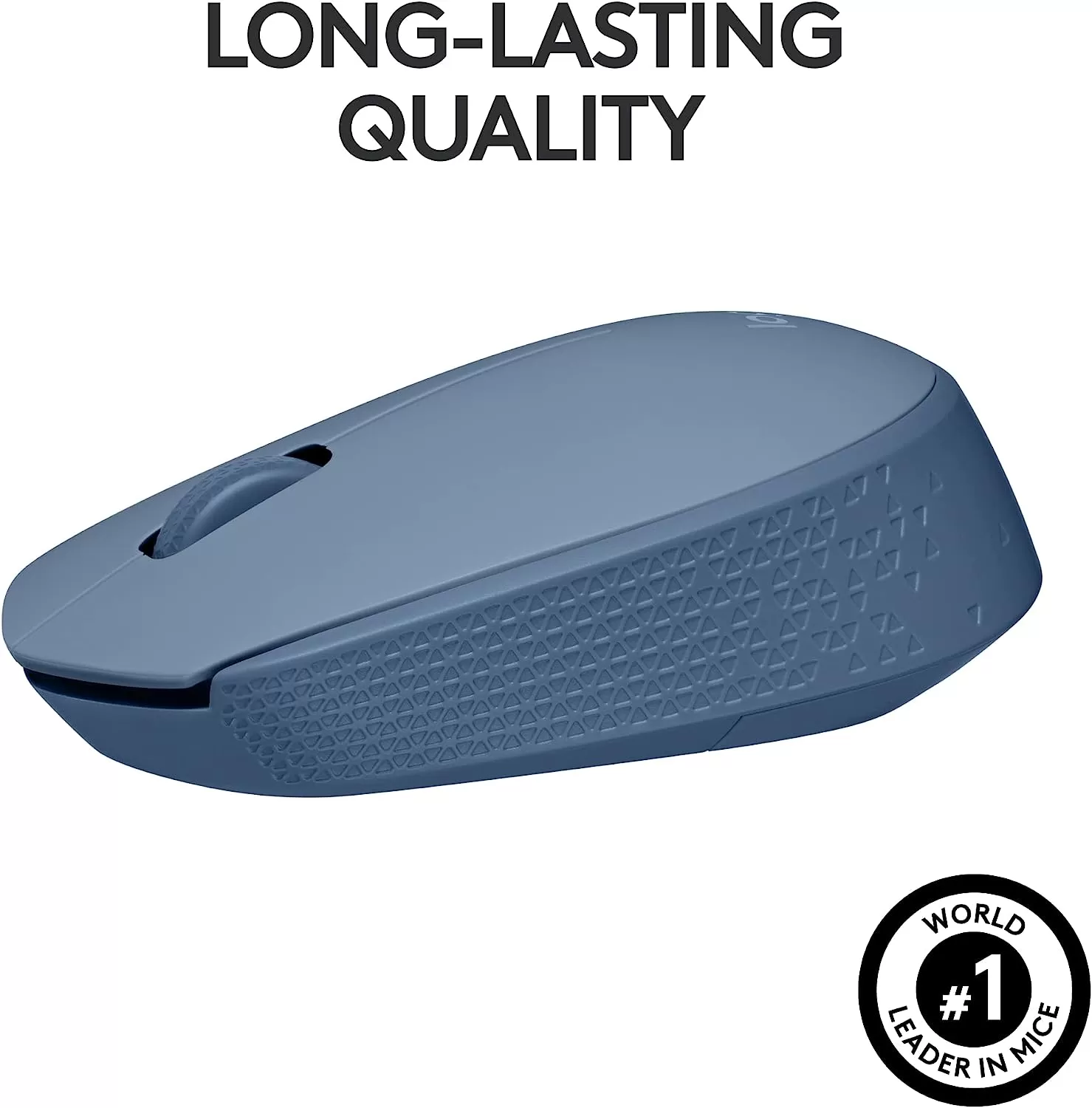 Logitech M170 Wireless Mouse for PC, Mac, Laptop, 2.4 GHz with USB Mini Receiver, Optical Tracking, 12-Months Battery Life, Ambidextrous - Blue Grey