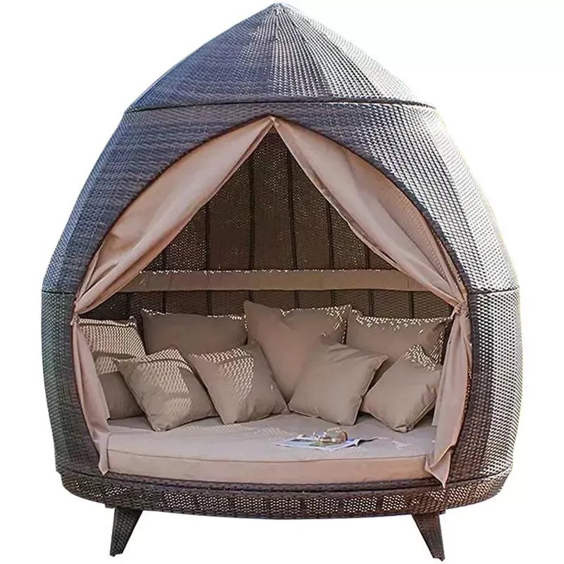 Outdoor Wicker Lounger Sofa Bed