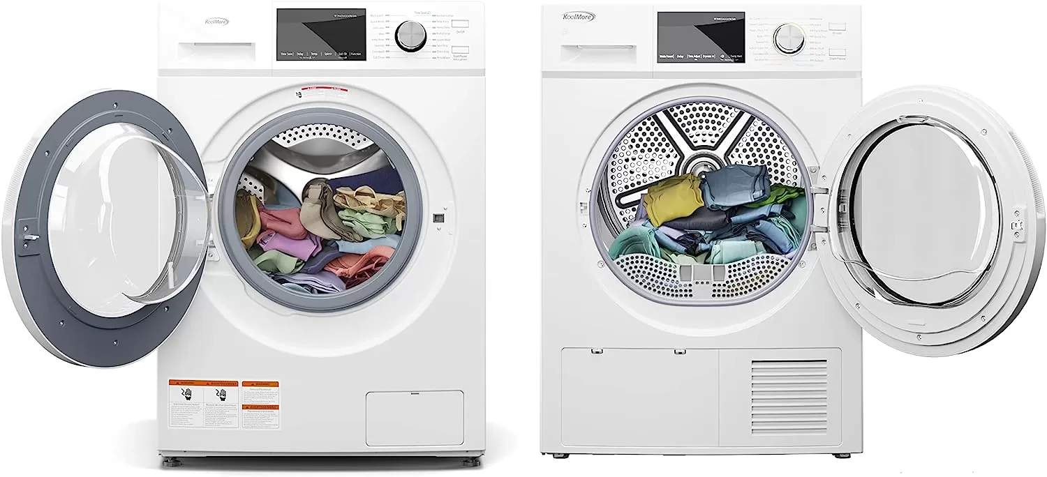 KoolMore FLW-3CWH Front Load Machine, 2.7 Cu. Ft, Space Saving Unit with 20-Minute Quick, 12 Washing Cycles, Quiet Inverter Motor [120V],