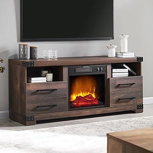 Perry Electric Fireplace TV Stand in Rustic Brown - SP6543-OF