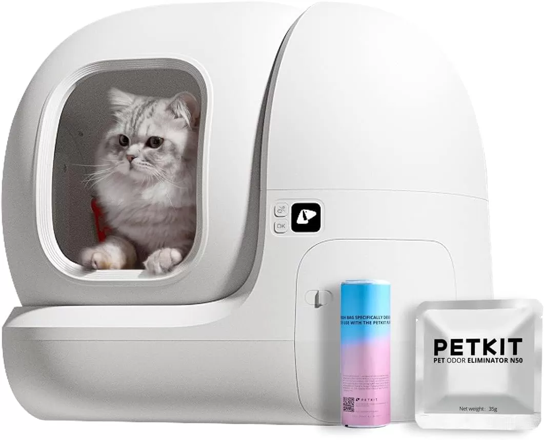 PETKIT Extra Large Self Cleaning Cat Litter Box for Multi Cats-76L, Automatic Cat Litter Box Strong Odor Eliminator, xSecure Integrated Safety Protection/APP Control Smart Cat Litter Box with Liner