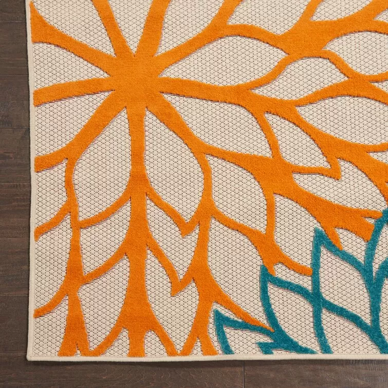 Miraloma Green/Red/Orange Indoor/Outdoor Rug