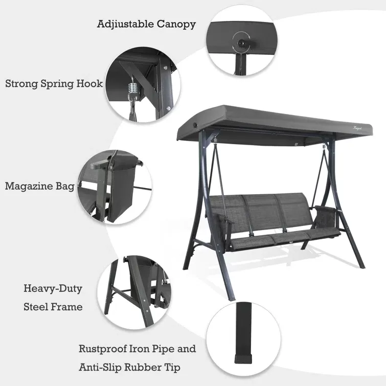 Otteridge Patio Porch Swing with Stand