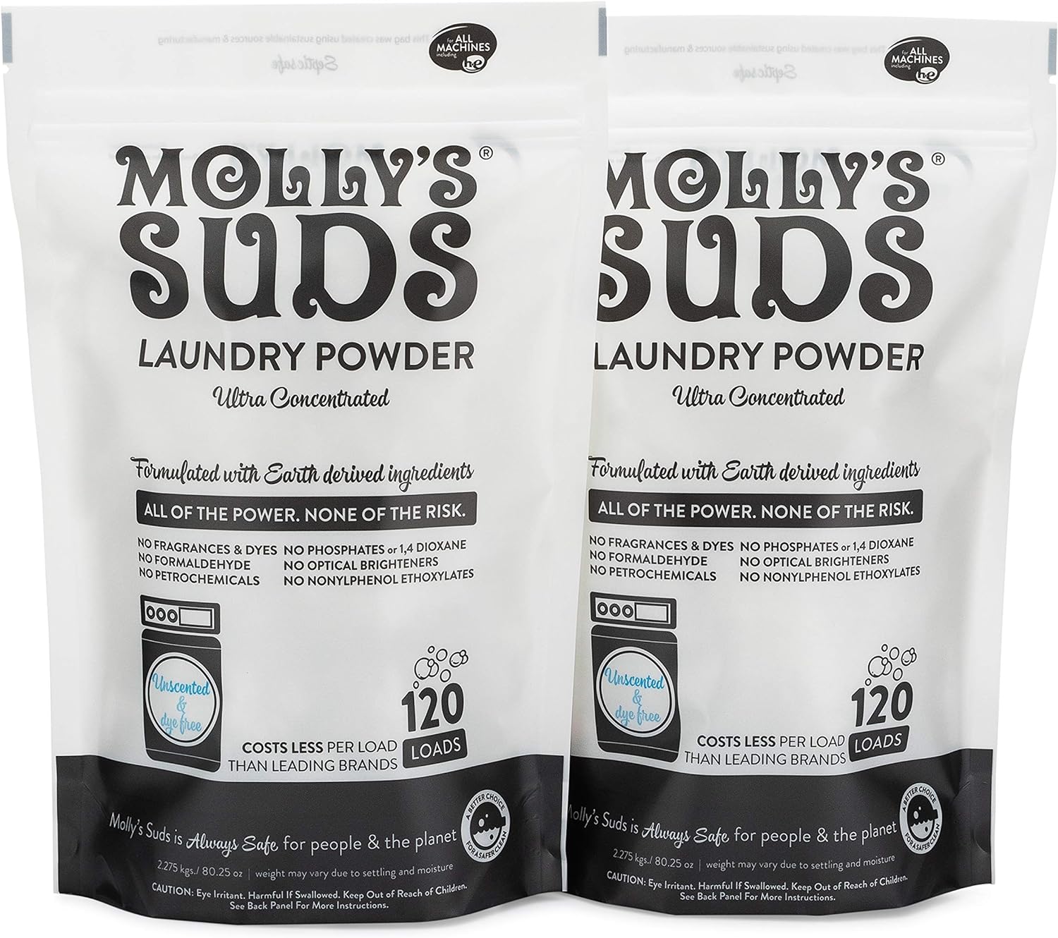 Molly's Suds Original Laundry Detergent Powder | Natural Laundry Detergent Powder for Sensitive Skin | Earth-Derived Ingredients, Stain Fighting | 120 Loads (Citrus Grove)