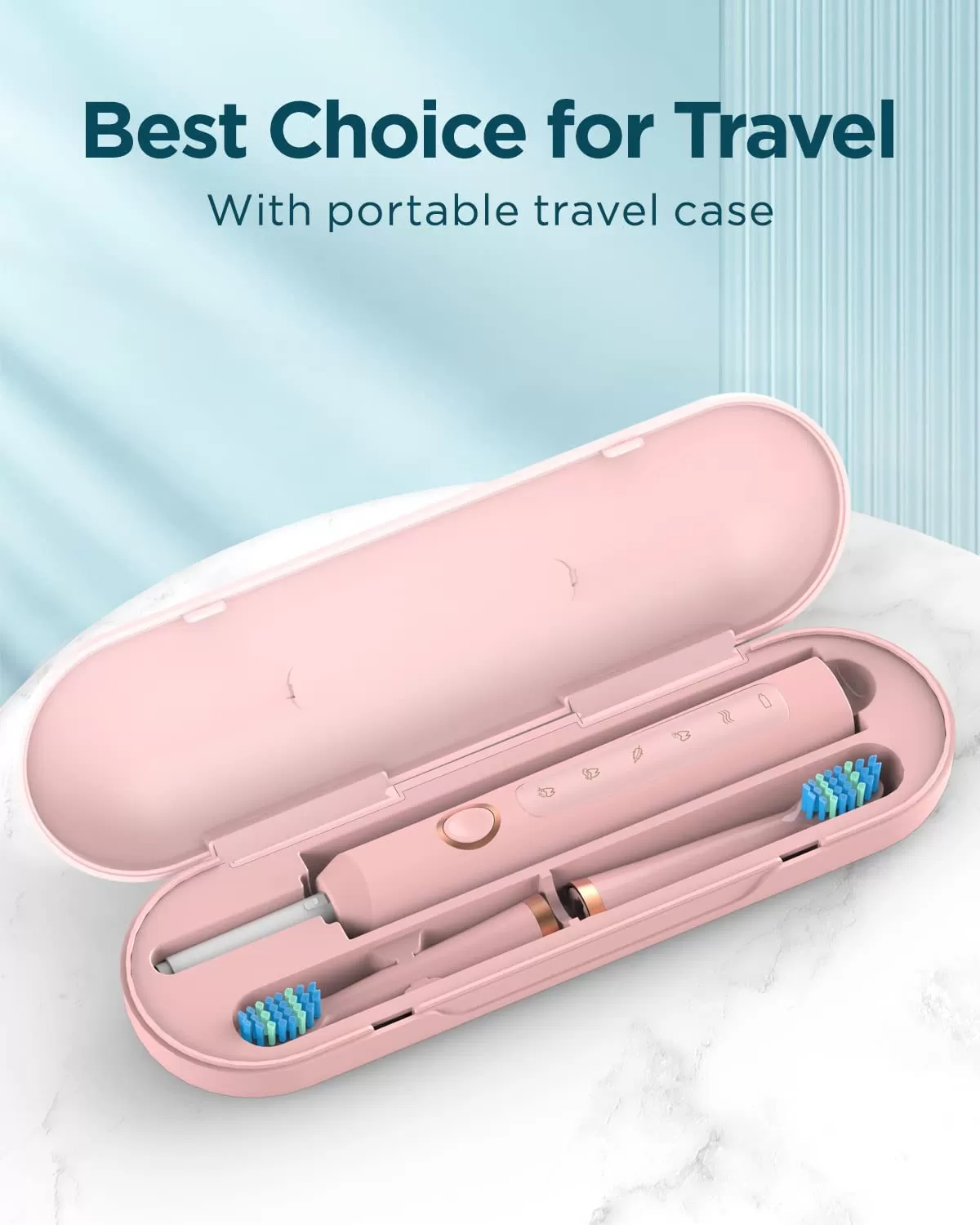 Sonic Electric Toothbrush for Adults - Rechargeable Electric Toothbrushes with 8 Brush Heads, & Travel Case,Teeth Whitening , Power Electric Toothbrush with Holder, Once Charge for 120 Days - H8 Pink