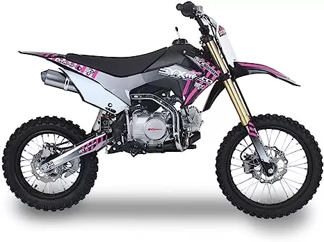 SYX MOTO Whip 125cc Kick Start Dirt Bike 4-Stroke Gas Powered Off Road Pit Bike(Pink)