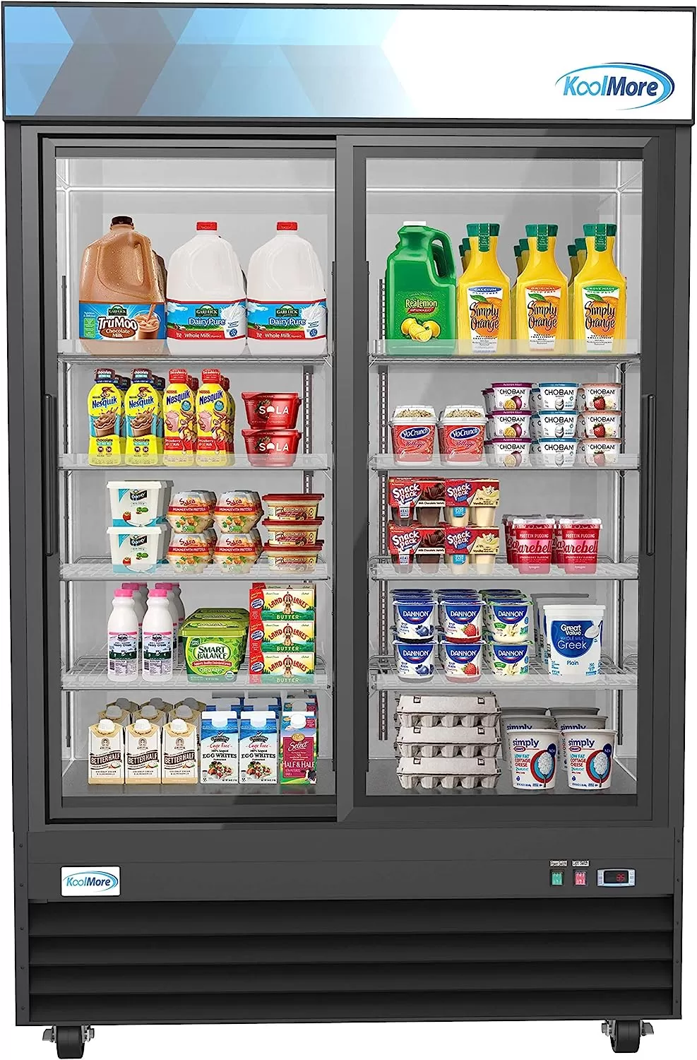 KoolMore Commercial One Glass Door Display Upright Beverage Refrigerator Cooler Merchandiser - 12 Cu. Ft [Black] (MDR-1GD-12C)