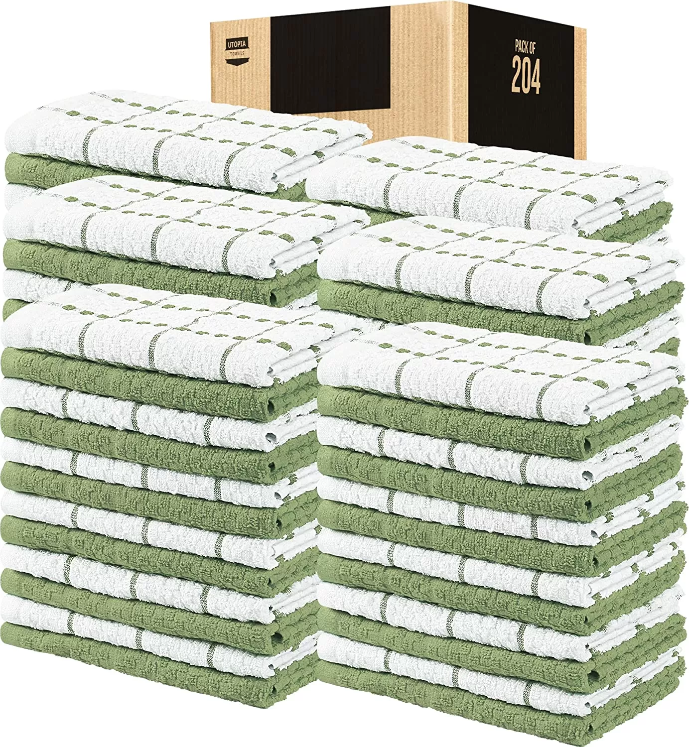Kitchen Towels 12 Pack, 15 x 25 Inches, 100% Ring Spun Cotton Super Soft and Absorbent Linen Dish Towels, Tea Towels and Bar Towels Set (Black)