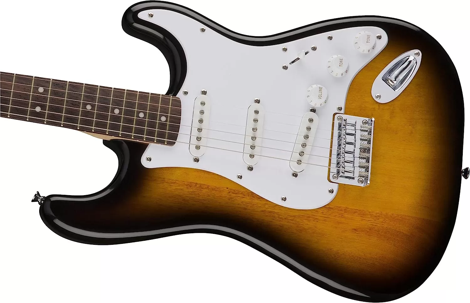 Fender Squier Stratocaster - Sunburst Bundle with Frontman 10G Amp, Gig Bag, Instrument Cable, Tuner, Strap, Picks, Fender Play Online Lessons, Instructional Book, and Austin Bazaar Instructional DVD
