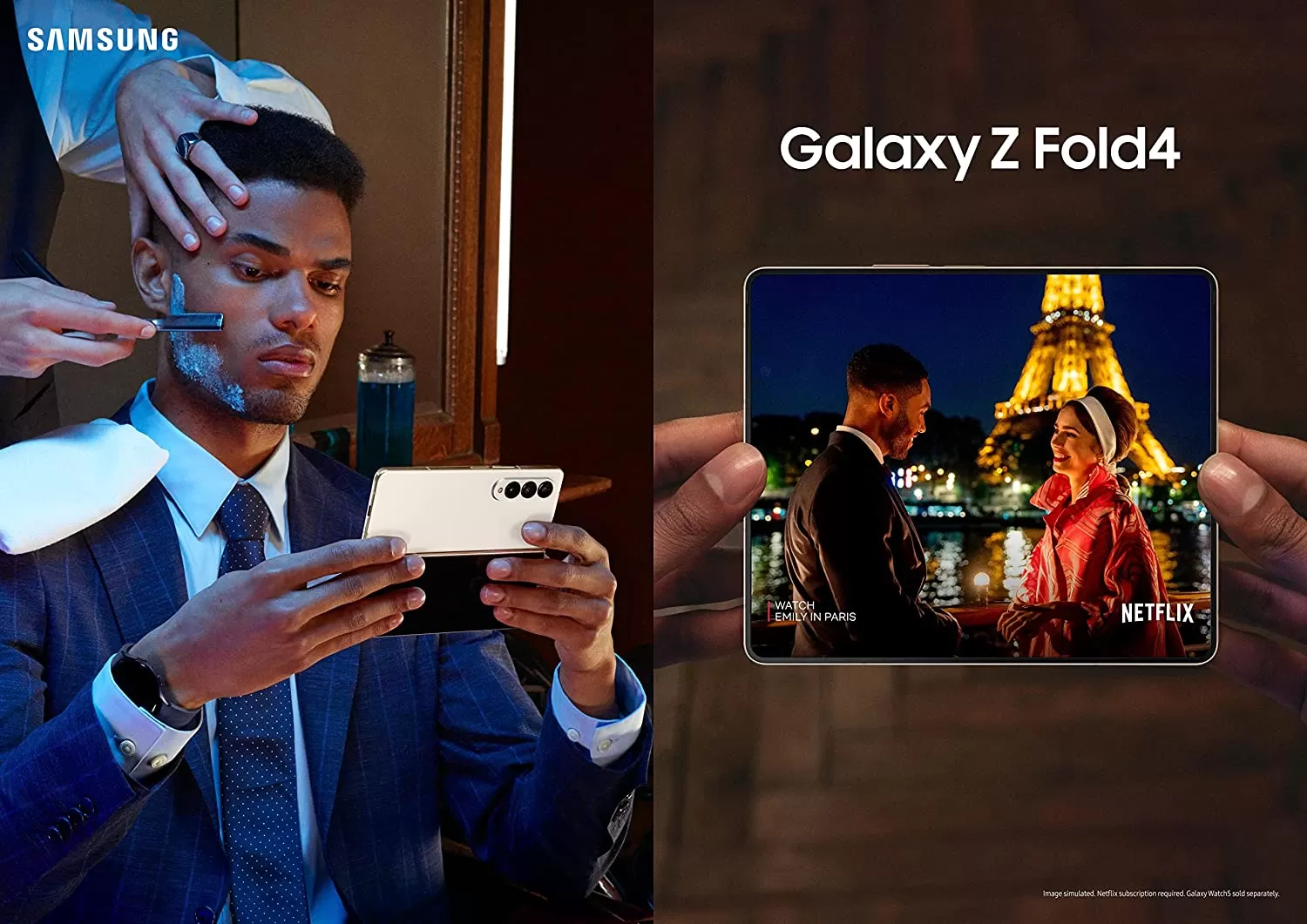 Galaxy Z Fold 4 Cell Phone, Factory Unlocked Android Smartphone, 256GB, Flex Mode, Hands Free Video, Multi Window View, Foldable Display, S Pen Compatible, US Version, 2022, Beige