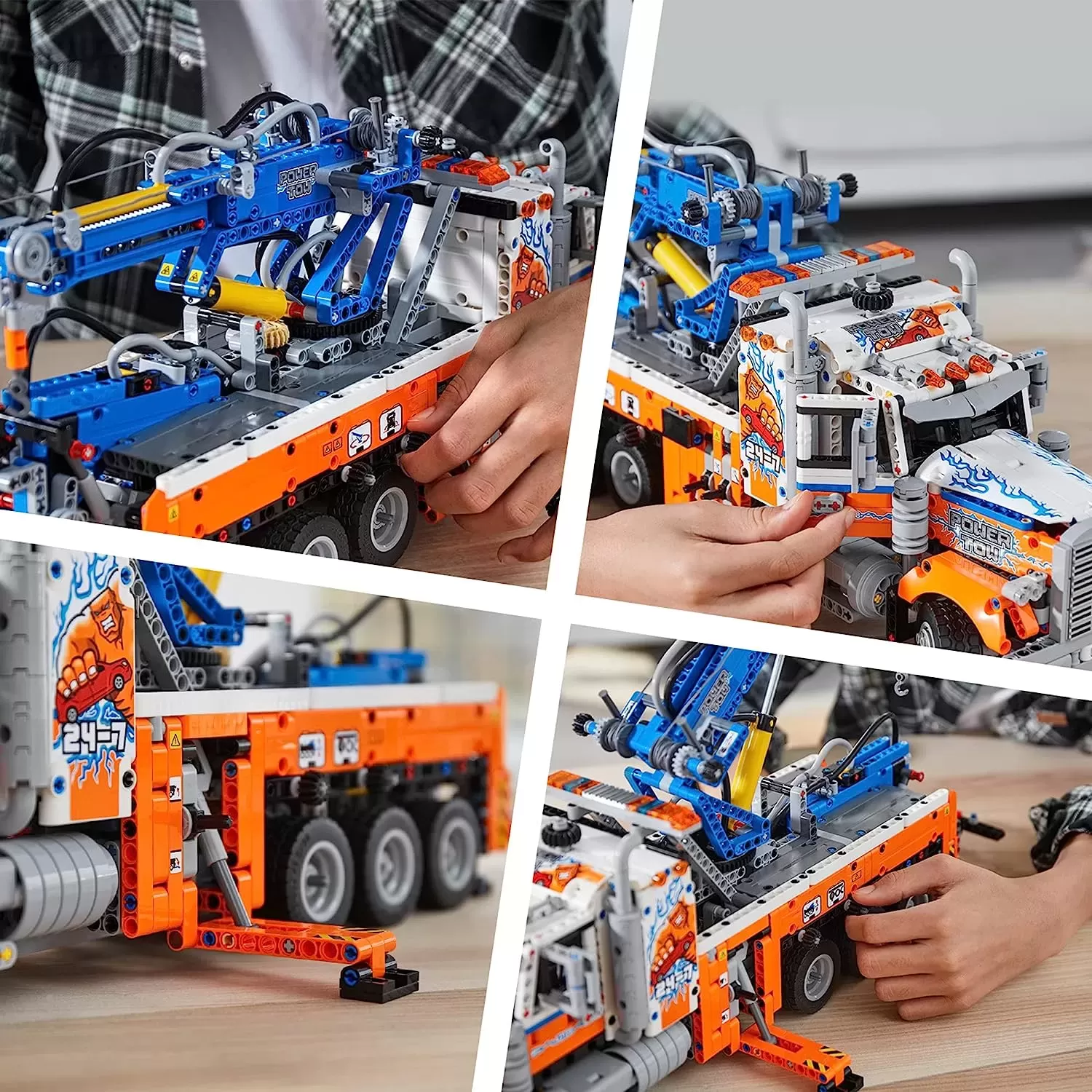 Technic Heavy-Duty Tow Truck 42128 with Crane Toy Model Building Set, Engineering for Kids Seriesv
