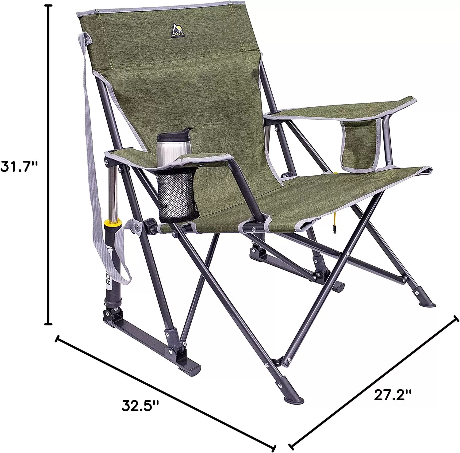 Outdoor Freestyle Rocker Portable Rocking Chair & Outdoor Camping Chair, ergonomic Nylon, Indigo Blue