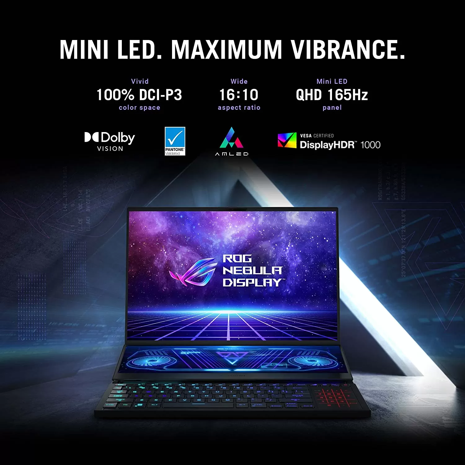 ASUS ROG Zephyrus Duo 16 (2022) Gaming Laptop, 16” Mini LED 240Hz/3ms, QHD 16:10 Display, 100% DCI-P3, NVIDIA GeForce RTX 4080, AMD Ryzen 9 7945HX, 32GB DDR5, 1TB SSD, Windows 11 Pro, GX650PZ-XS96