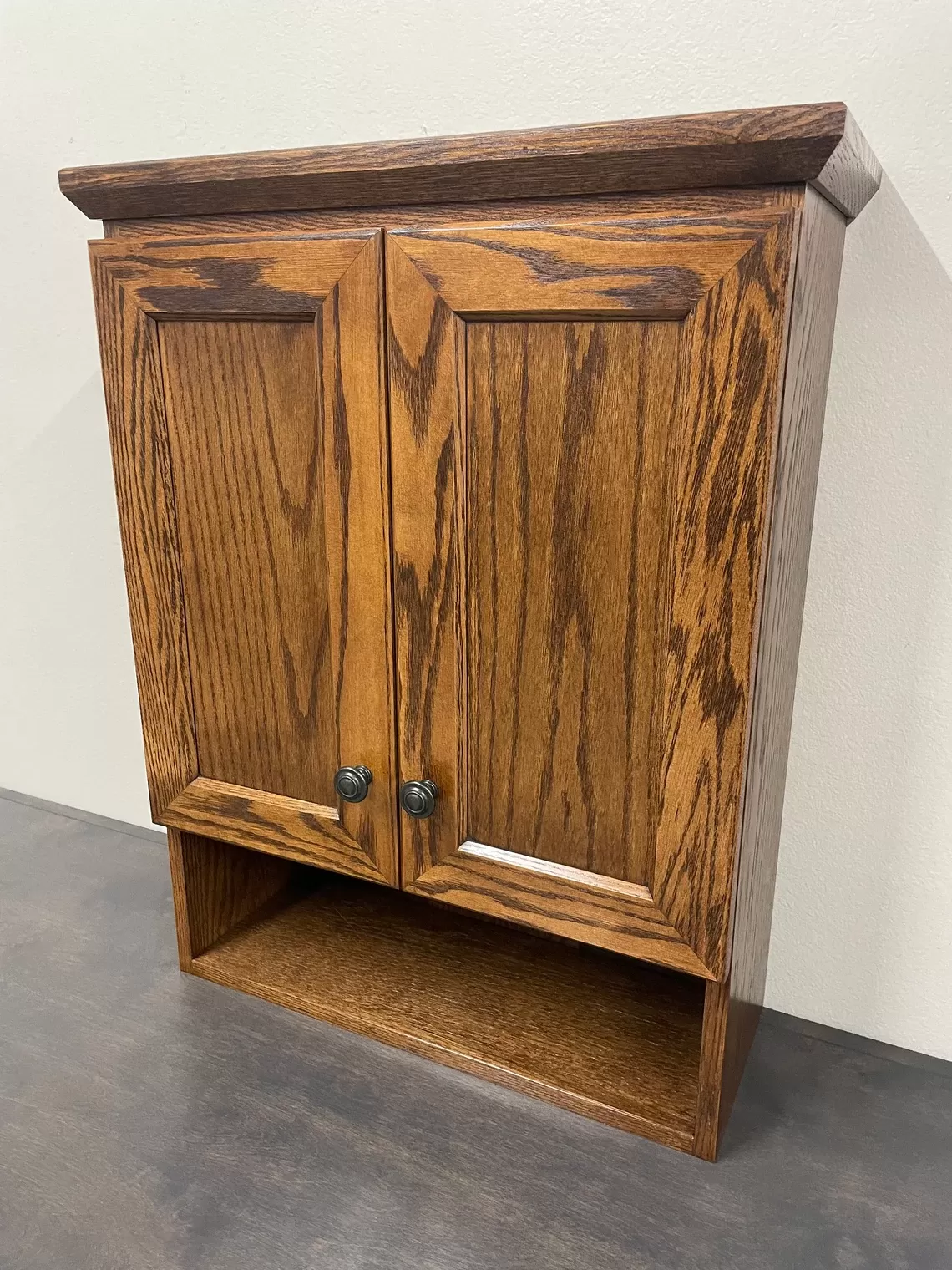 Over the Toilet Oak Bathroom Vanity/Medicine Cabinet Shaker Style in Oak Wood by Ideas to Home