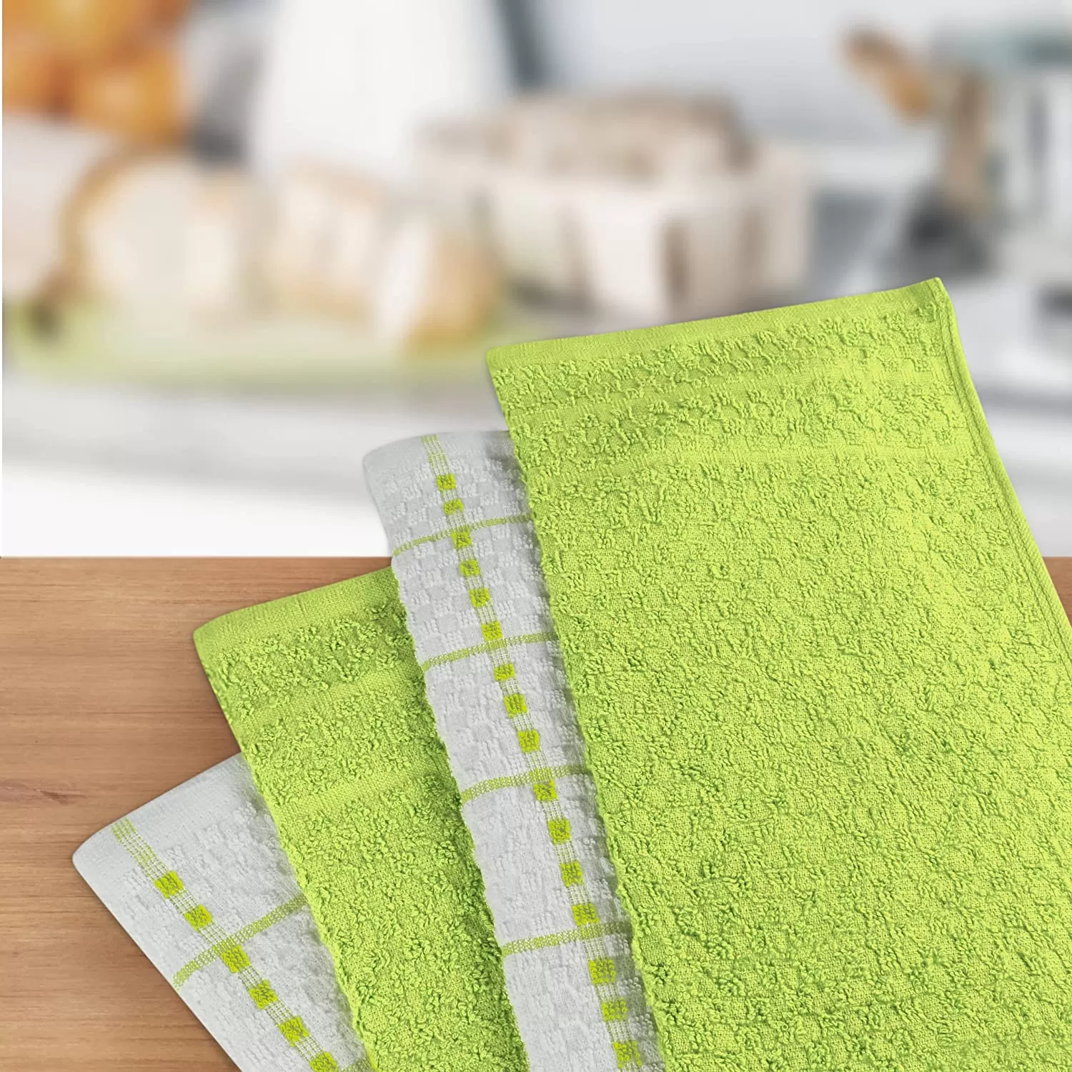 Kitchen Towels 12 Pack, 15 x 25 Inches, 100% Ring Spun Cotton Super Soft and Absorbent Linen Dish Towels, Tea Towels and Bar Towels Set (Black)