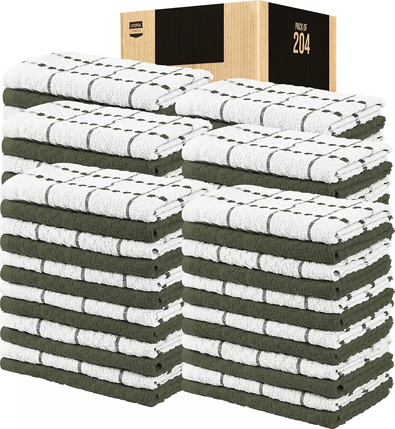 Kitchen Towels 12 Pack, 15 x 25 Inches, 100% Ring Spun Cotton Super Soft and Absorbent Linen Dish Towels, Tea Towels and Bar Towels Set (Black)