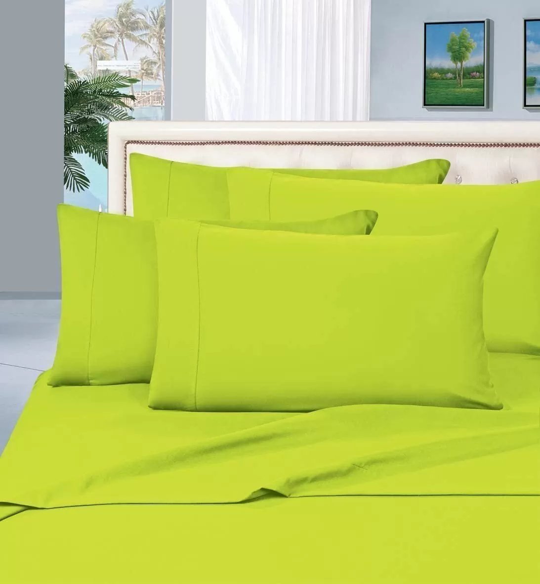 Wrinkle Resistant Luxury 6 pcs Bed Sheet Set 1500 Thread Count Egyptian Quality Silky Soft
